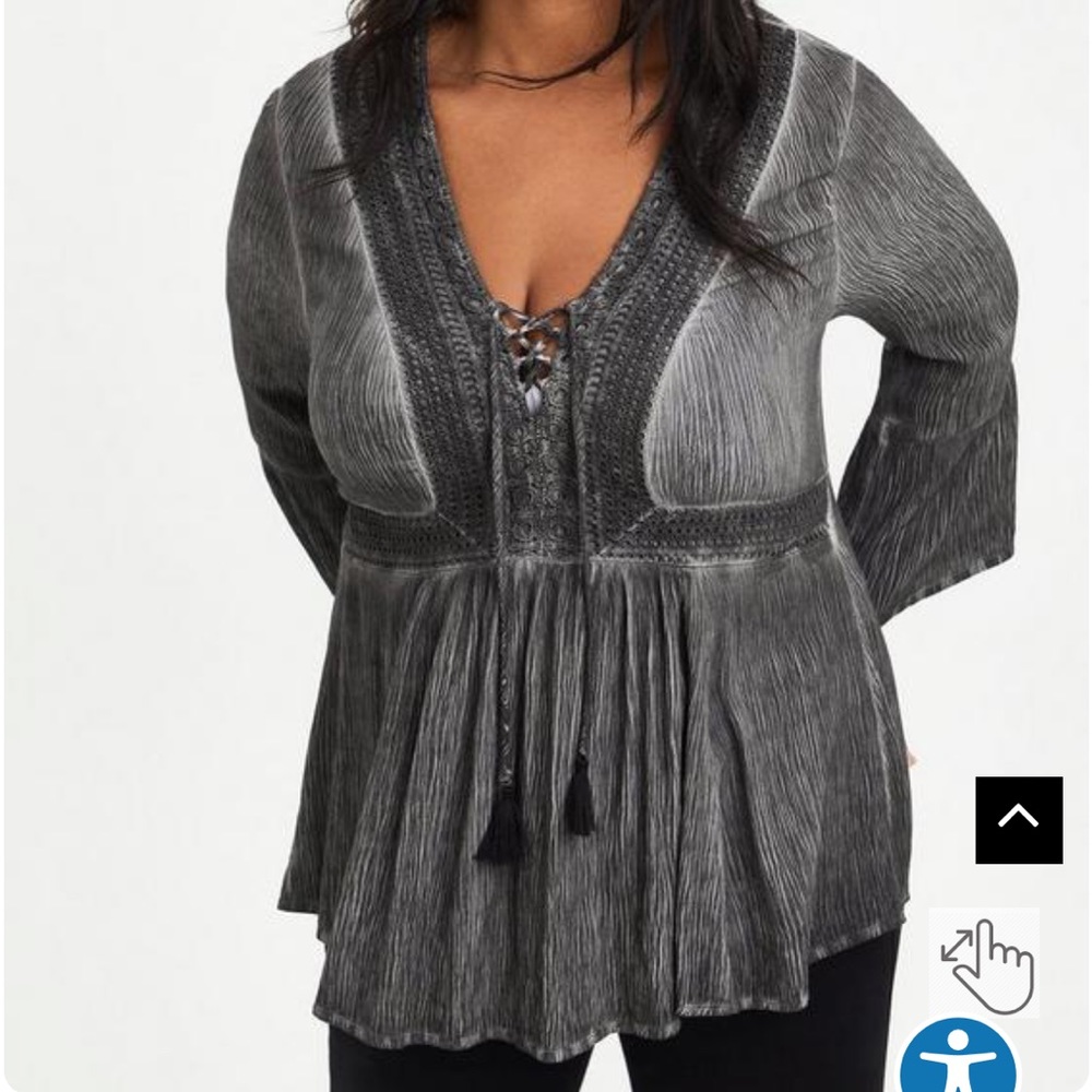 Torrid Gauze Babydoll Top
